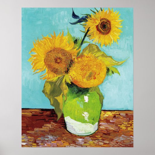 Three Sunflowers | Vincent Van Gogh ポスター (正面)