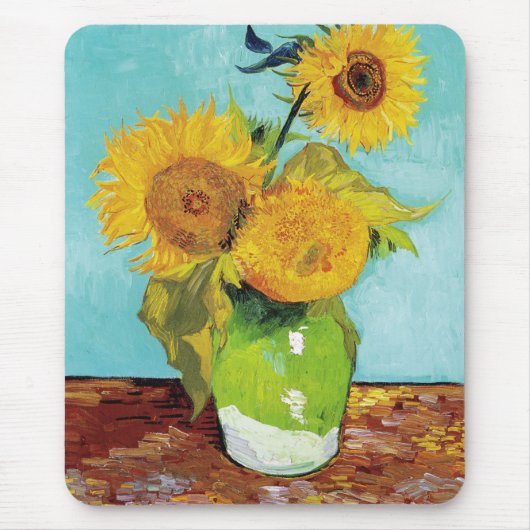 Three Sunflowers | Vincent Van Gogh マウスパッド (正面)