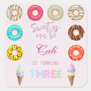 THREE Sweet As Be Girl 3rd Birthday スクエアシール