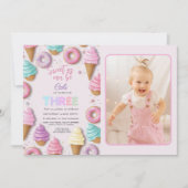 THREE Sweet As Be Girl 3rd Birthday 招待状 (正面)