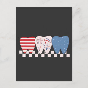 Three Teeth Graphic Design 独立記念日 インビテーションポストカード