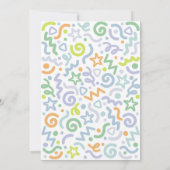 Three Times The Fun Confetti Balloon 3rd Birthday  招待状 (裏面)