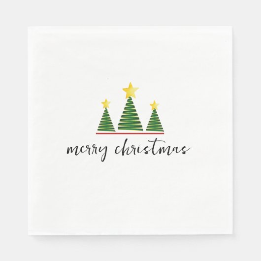Three Trees, Merry Christmas Paper Napkin スタンダードランチョンナプキン (正面)