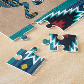 Three Turquoise Southwest Kokopelli Jigsaw Puzzle ジグソーパズル (側面)