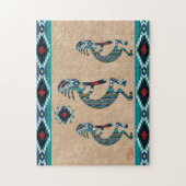 Three Turquoise Southwest Kokopelli Jigsaw Puzzle ジグソーパズル (縦)