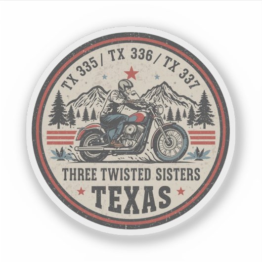 Three twisted sisters , tx 335,tx 336,tx 337 road シール (正面)