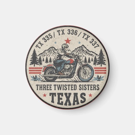 Three twisted sisters , tx 335,tx 336,tx 337 road マグネット (正面)