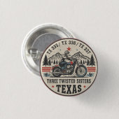 Three twisted sisters , tx 335,tx 336,tx 337 road 缶バッジ (正面&裏面)
