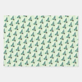 Three Unique Holiday Tree and Snow Designs ラッピングペーパーシート (正面2)