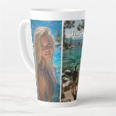 Three Vertical Strip Boho Photo カフェラテマグ (左アングル)