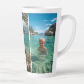 Three Vertical Strip Boho Photo カフェラテマグ (右)