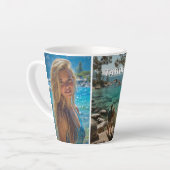 Three Vertical Strip Boho Photo カフェラテマグ (左アングル)