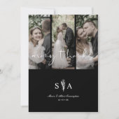 Three Wedding Photo Collage Many Thanks Quote サンキューカード (正面)