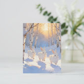 Three White Winter Rabbits  ポストカード (スタンド正面)