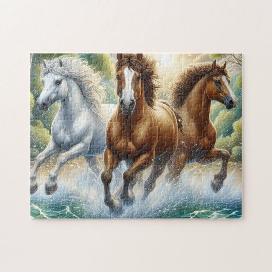 Three Wild Horses ジグソーパズル (横)