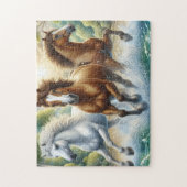 Three Wild Horses ジグソーパズル (縦)