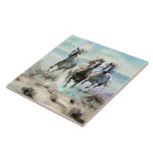 Three Wild Horses Race Across a Dusty Prairie タイル (側面)