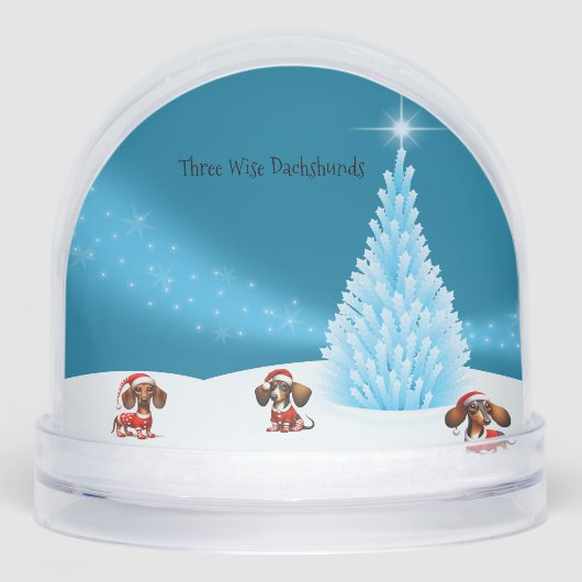 Three Wise Dachshunds Snow Globe (正面)