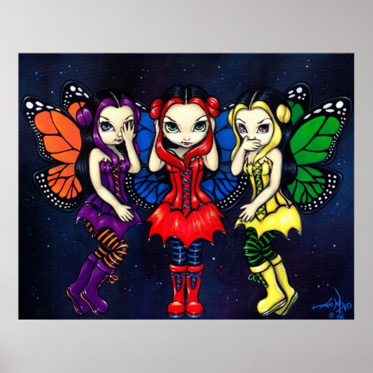 Three Wise Faeries gothic fairy Art Print ポスター (正面)