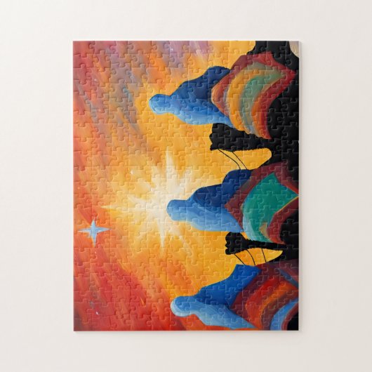 Three Wise Men Abstract Holy Night Christmas  ジグソーパズル (縦)