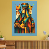 Three Wise Men Abstract Nativity Art キャンバスプリント (インサイチュ (リビング))