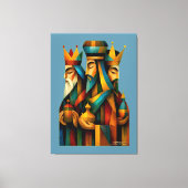 Three Wise Men Abstract Nativity Art キャンバスプリント (正面)