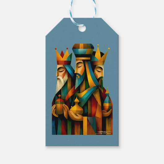 Three Wise Men Abstract Nativity Art  ギフトタグ (正面)