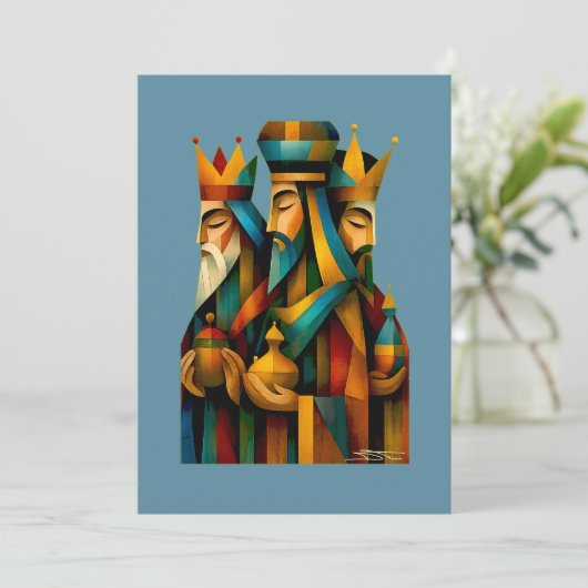 Three Wise Men Abstract Nativity Art シーズンカード (スタンド正面)