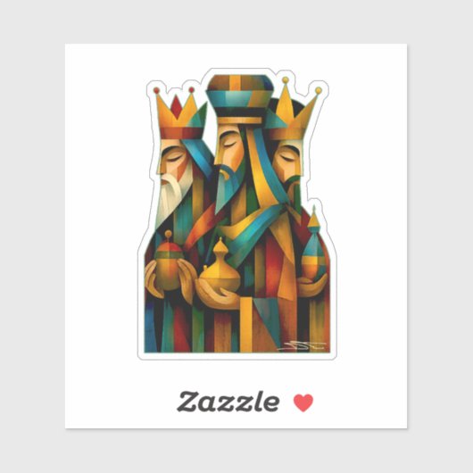 Three Wise Men Abstract Nativity Art  シール (シート)