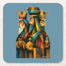 Three Wise Men Abstract Nativity Art 