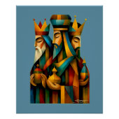 Three Wise Men Abstract Nativity Art ポスター (正面)