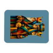 Three Wise Men Abstract Nativity Art マグネット (横)