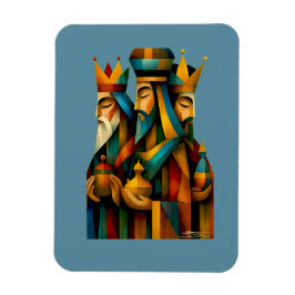 Three Wise Men Abstract Nativity Art マグネット