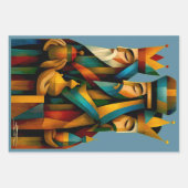 Three Wise Men Abstract Nativity Art  ラッピングペーパーシート (正面2)
