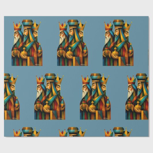 Three Wise Men Abstract Nativity Art ラッピングペーパー (フラット)