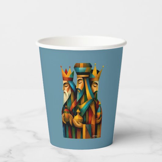 Three Wise Men Abstract Nativity Art  紙コップ (裏面)