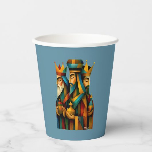 Three Wise Men Abstract Nativity Art  紙コップ (正面)