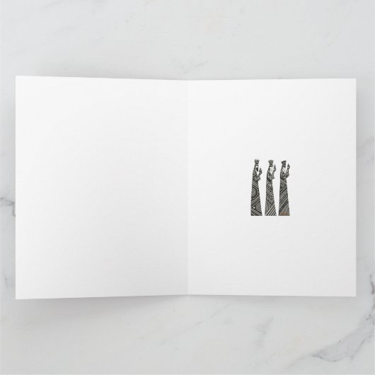 Three Wise Men Black & White Christmas Nativity カード (内部)