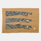 Three Wise Men Black & White Christmas Nativity キッチンタオル (横)