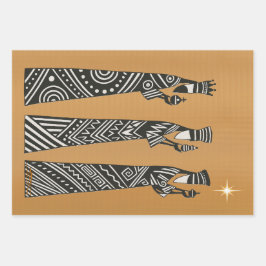 Three Wise Men Black & White Christmas Nativity ラッピングペーパーシート