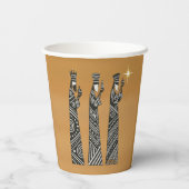 Three Wise Men Black & White Christmas Nativity 紙コップ (裏面)