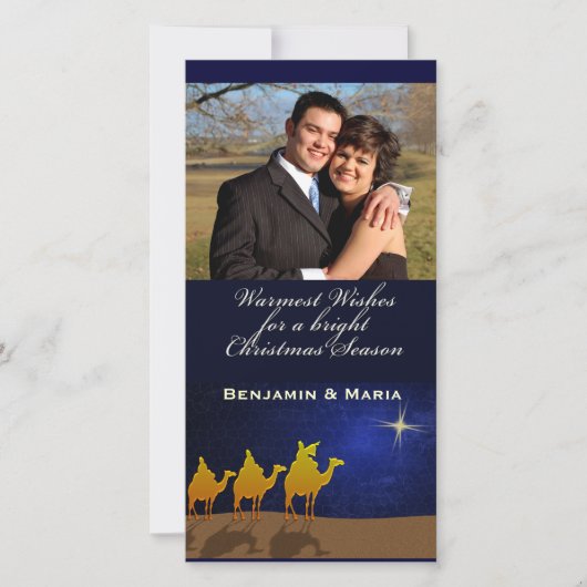 Three Wise Men Christmas パーソナライズされた Photo Card シーズンカード (正面)