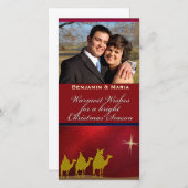 Three Wise Men Christmas パーソナライズされた Photo Card シーズンカード (正面/裏面)
