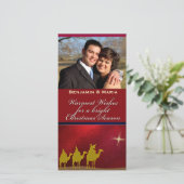 Three Wise Men Christmas パーソナライズされた Photo Card シーズンカード (スタンド正面)