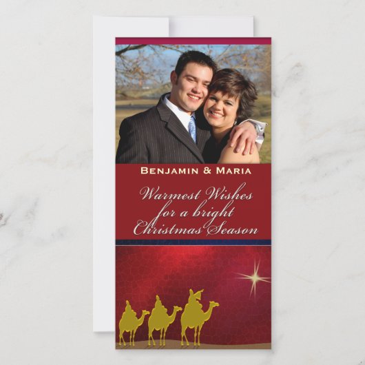 Three Wise Men Christmas パーソナライズされた Photo Card シーズンカード (正面)