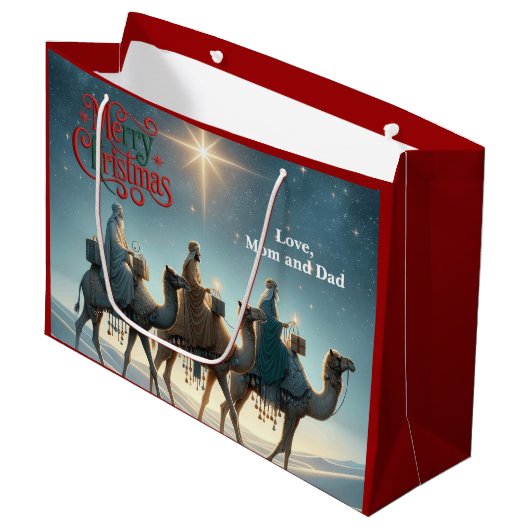 Three Wise Men Christmas ラージペーパーバッグ (正面アングル)