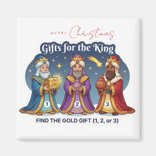 Three Wise Men Christmas Gifts Logic Game Magnet マグネット (正面)