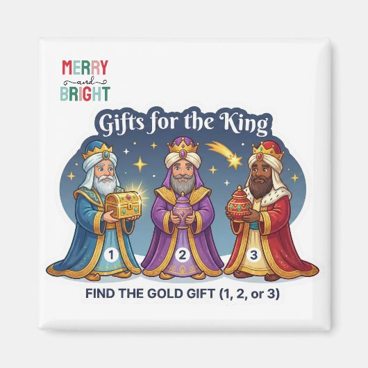 Three Wise Men Christmas Gifts Logic Game Magnet マグネット (正面)