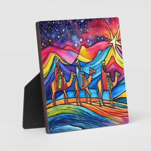 Three Wise Men Colorful Christmas Holiday  フォトプラーク (正面)