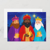 Three Wise Men Epiphany Christmas Star シーズンポストカード (正面/裏面)
